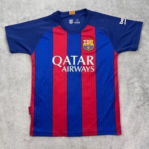 FC Barcelona Jersey Kids 8 Blue Red Striped #10 Lionel Messi Football Graphic